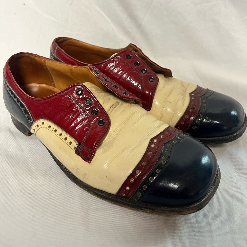 1960’s Style 3 Tone Golf Spectators Shoes Size 10